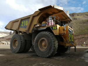 Haul truck at a major construction site